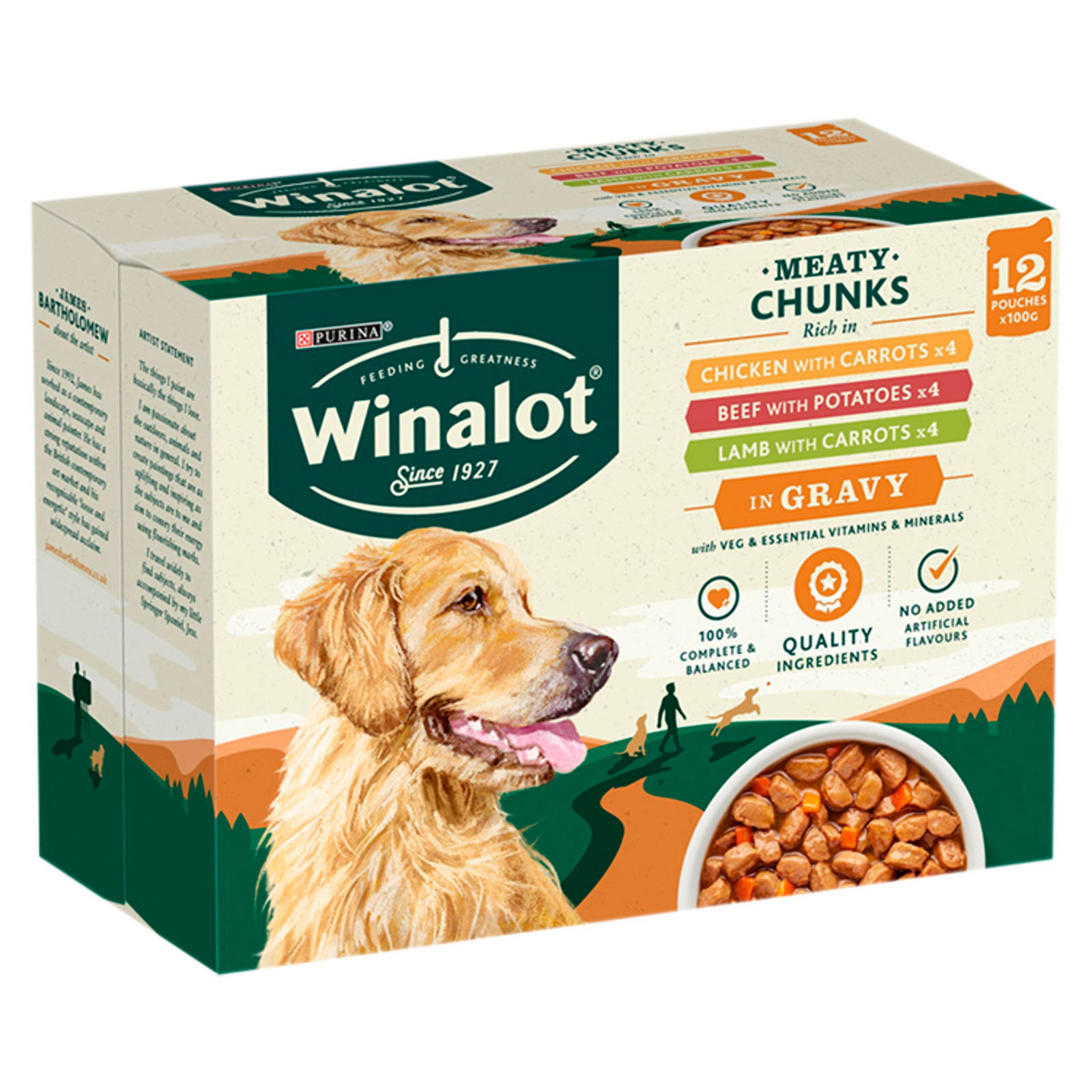 WINALOT Dog Food Pouches Mixed in Gravy 12x100g Dog Food