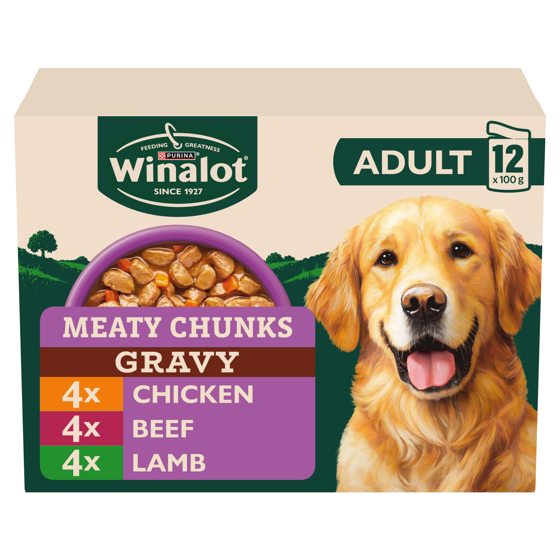 Winalot Meaty Chunks Senior Mixed in Gravy Wet Dog Food 12x100g