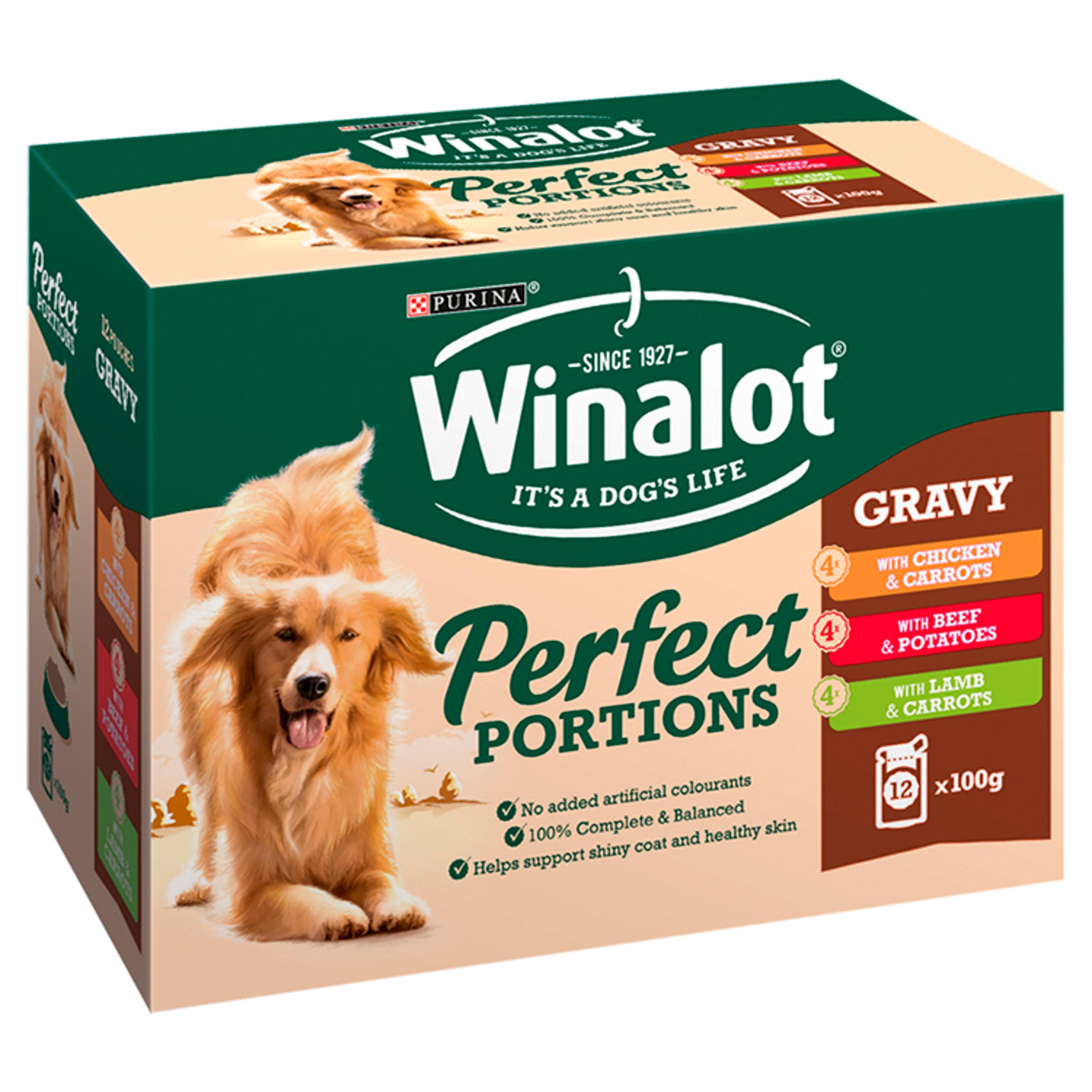 WINALOT Perfect Portions Dog Food Mixed in Gravy 12 x 100g Dog Food