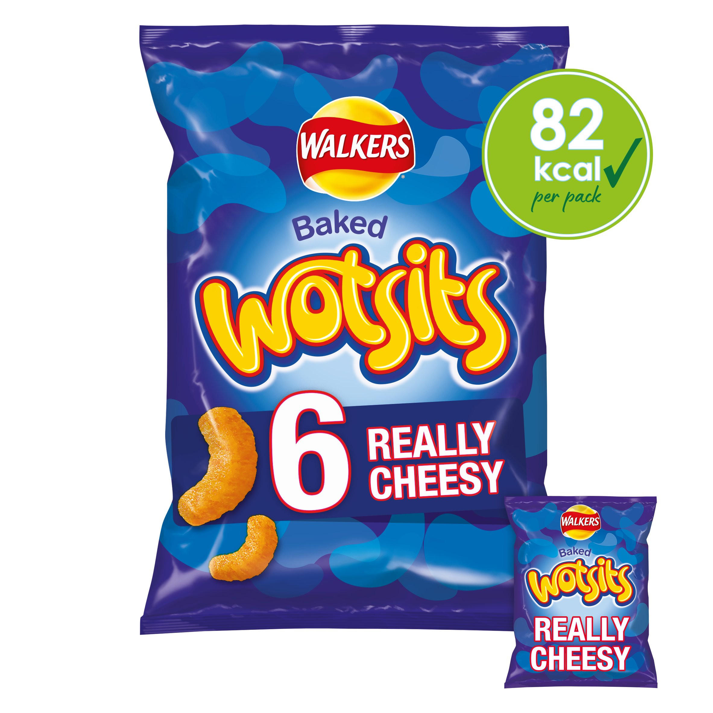 Wotsits Really Cheesy Multipack Cheese Snacks Crisps 6 x 16.5g, folic acid free