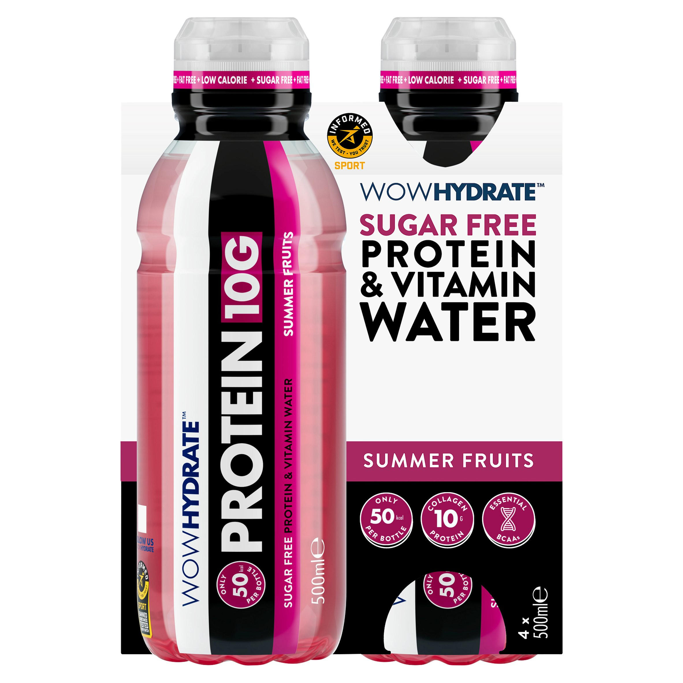 Wow Hydrate Protein 10g Sugar Free Protein & Vitamin Water Summer