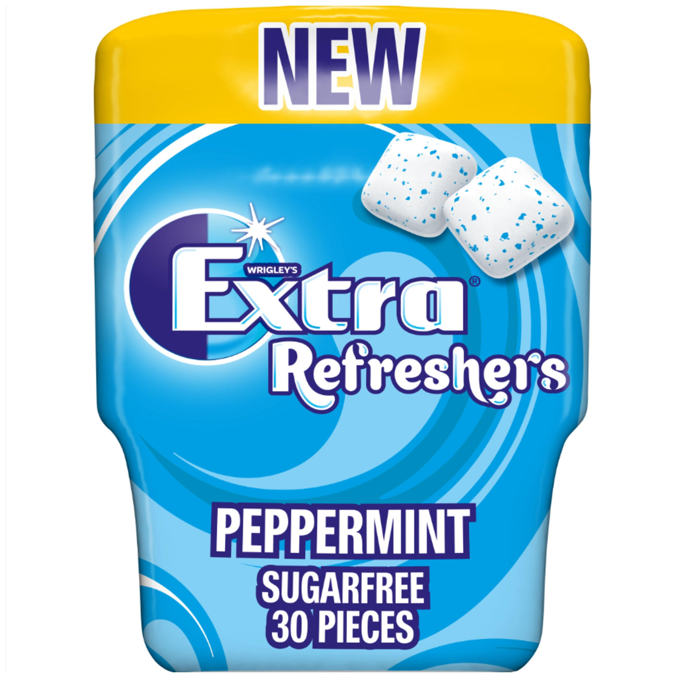 Wrigleys Extra Refreshers Peppermint Sugar Free Chewing Gum Bottle 30pcs Chewing Gum And Mints