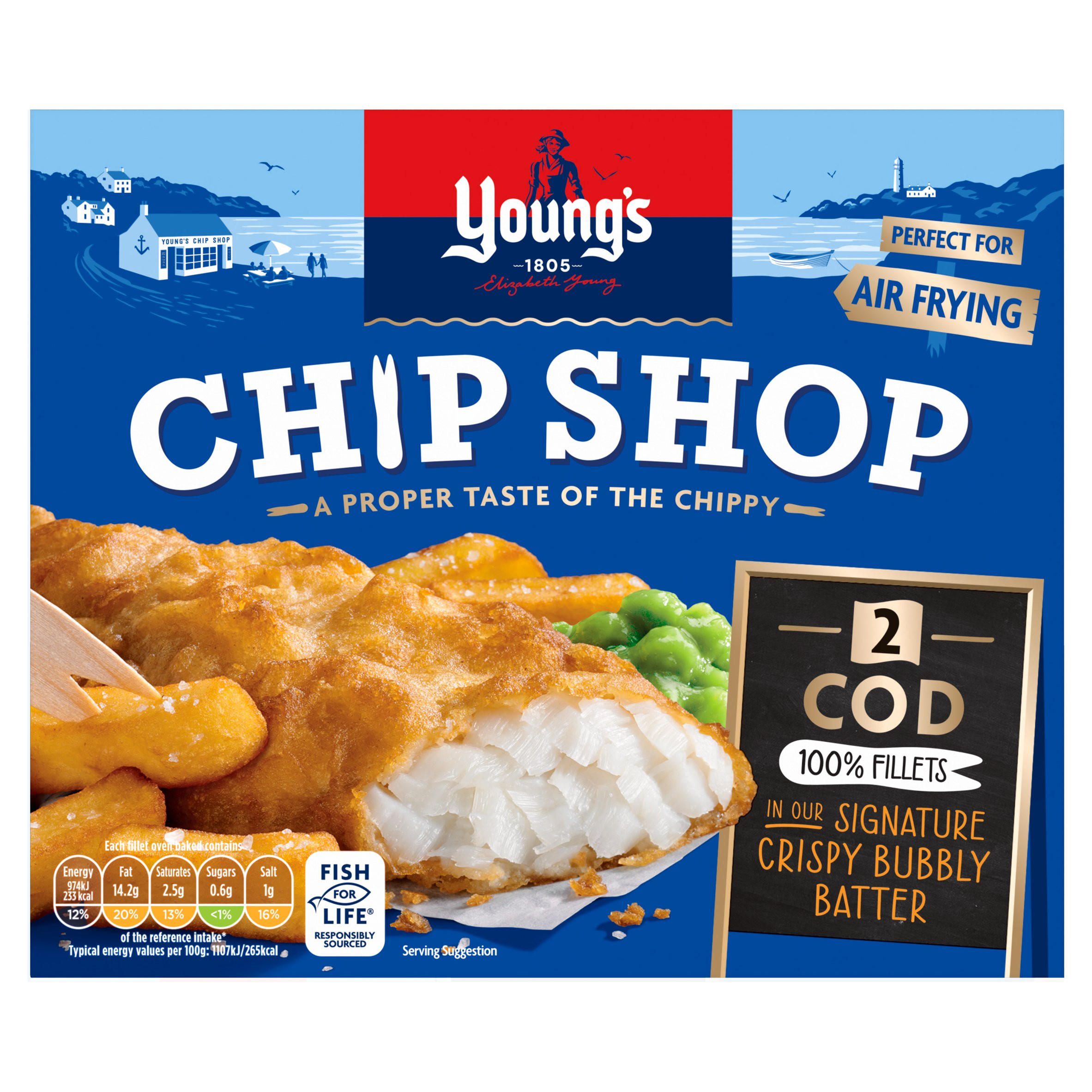 Young's Chip Shop 2 Cod 100% Fillets 200g