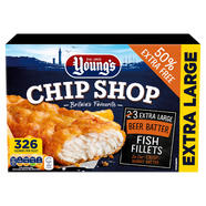 Young s Chip Shop 3 Extra Large Beer Batter Fish Fillets 450g 