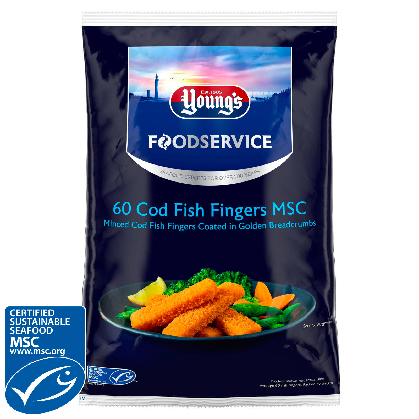 Young's Cod Fish Fingers 60 x 25g (1.5kg)